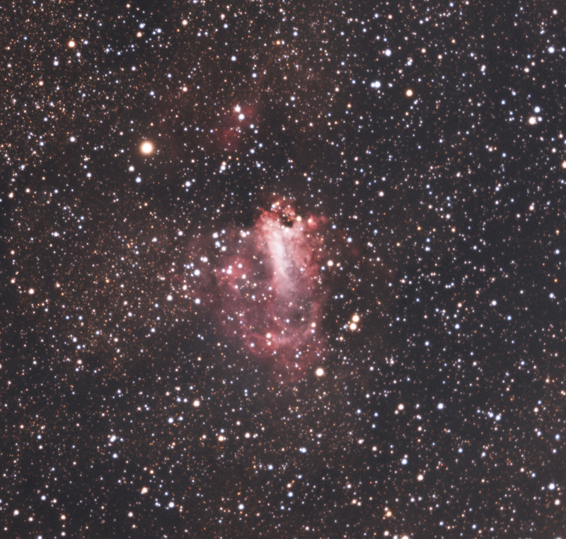 This weekend I captured a wide field view of the Eagle and Swan nebulae at IFSP.
Collected about 2.5hrs of usable data which I was pretty happy with given the clouds. I like that these objects are just close enough to fit in one frame while still being able to capture some details, such as the Pillars of Creation in M16.