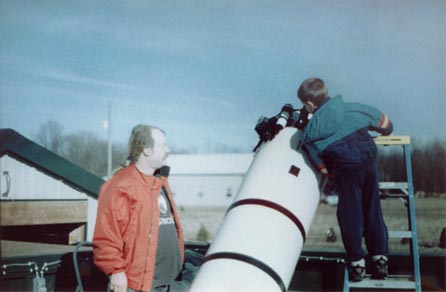 John and child looking for UFOs