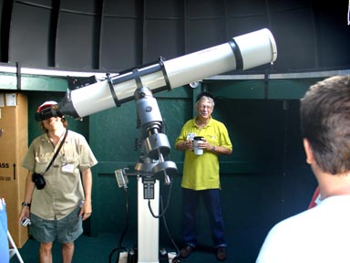 Solar observing through Buck's refractor.